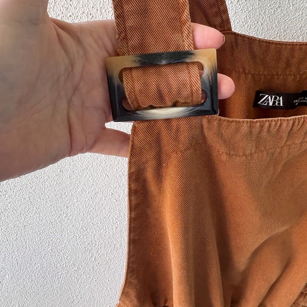 Zara Overalls Rust Color Size M 100% Lyocell Soft… - image 6